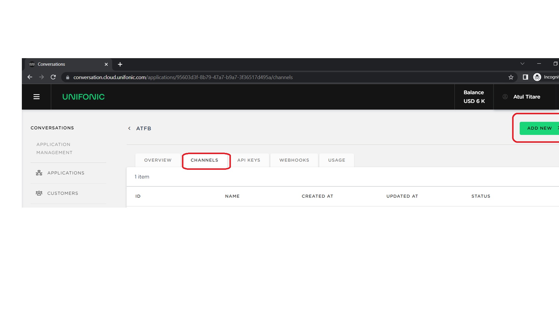 Add new channel.jpg Add a channel to a Conversation API application