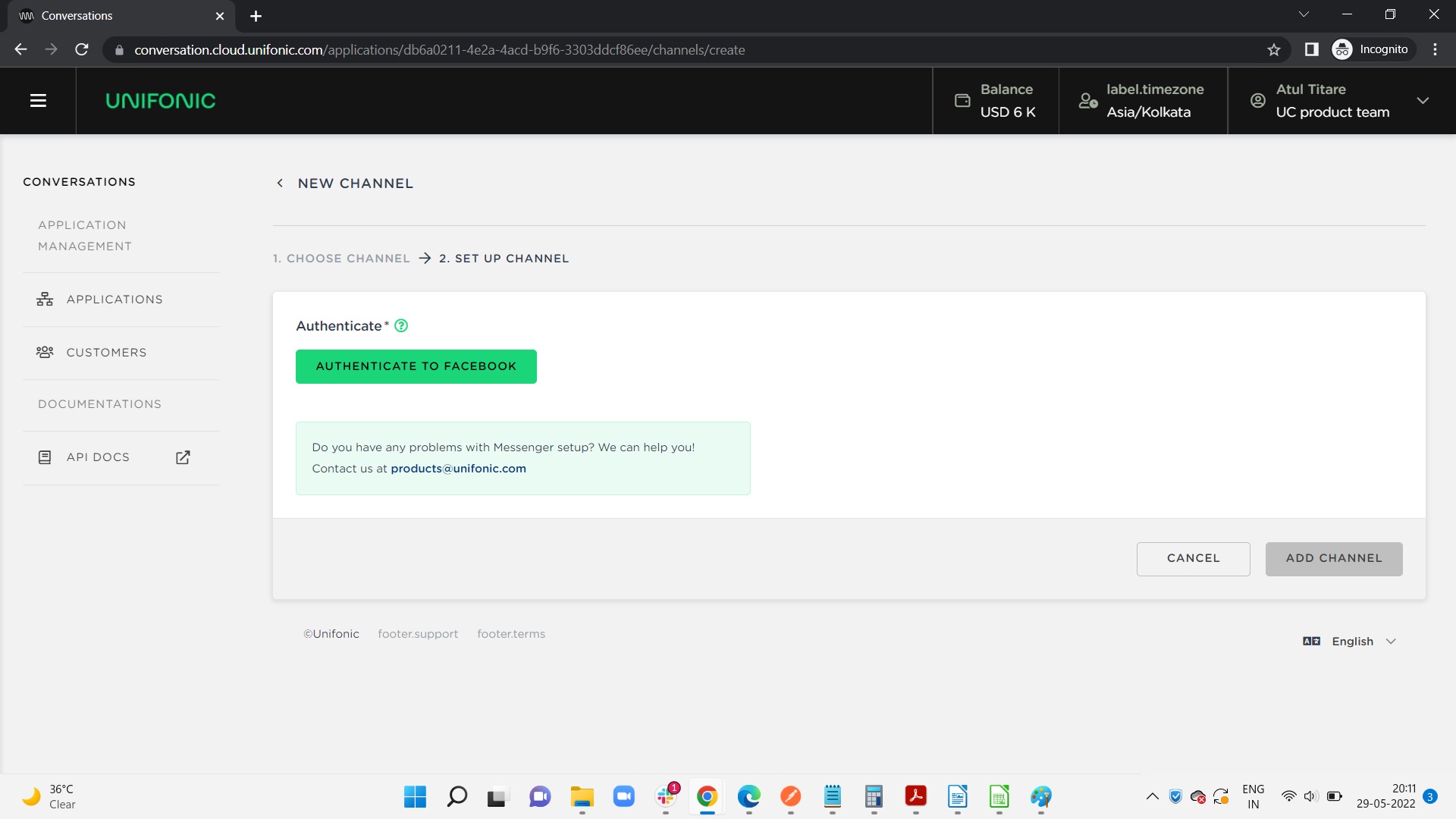 Messenger Auth.jpg Facebook authentication for the Messenger channel